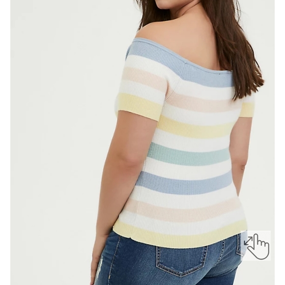 Torrid Ribbed Knit Off Shoulder Top - Picture 9 of 9